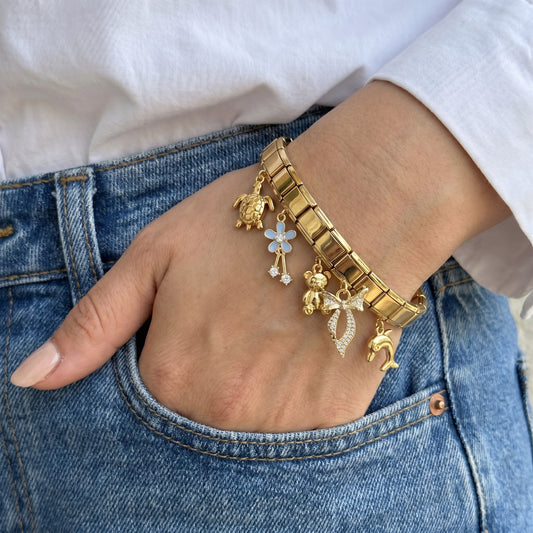 Gold Italian-Link Charm Bracelet