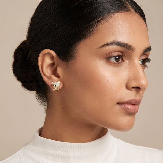 Sitting Teddy Bear Stud Earrings