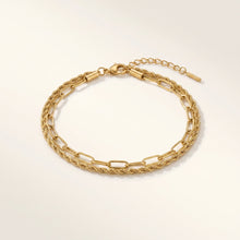 Double-Layer Rope & Paperclip Chain Anklet