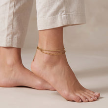 Double-Layer Rope & Paperclip Chain Anklet