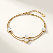 Mother-of-Pearl Disc Snake-Chain Anklet