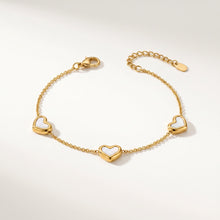 Mother-of-Pearl Heart Chain Anklet