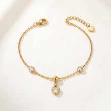 Heart Solitaire Drop Anklet