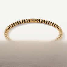 Gold & Black Rondelle Bead Bracelet