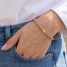 Gold & Black Rondelle Bead Bracelet