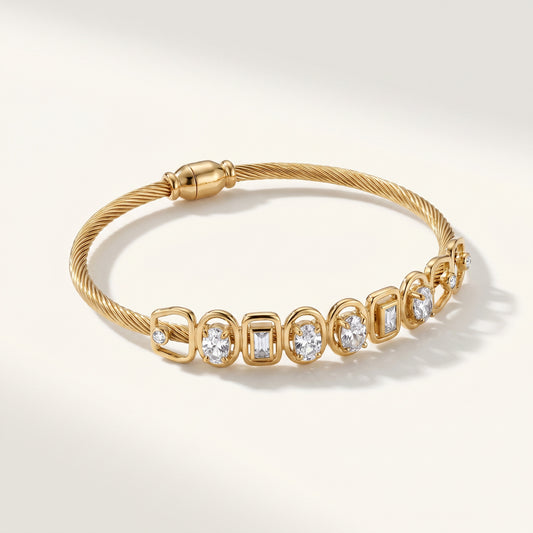Crossover Pave CZ Bow Bangle