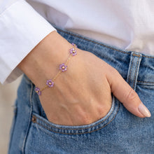 Purple Crystal Daisy Chain Bracelet
