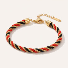 Red Black & Gold Twisted Rope Bracelet