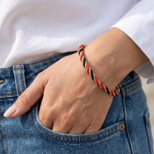 Red Black & Gold Twisted Rope Bracelet