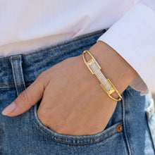 Pave CZ Bar Split-Shank Bangle