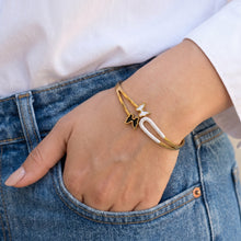 Black & White Enamel Butterfly Bangle