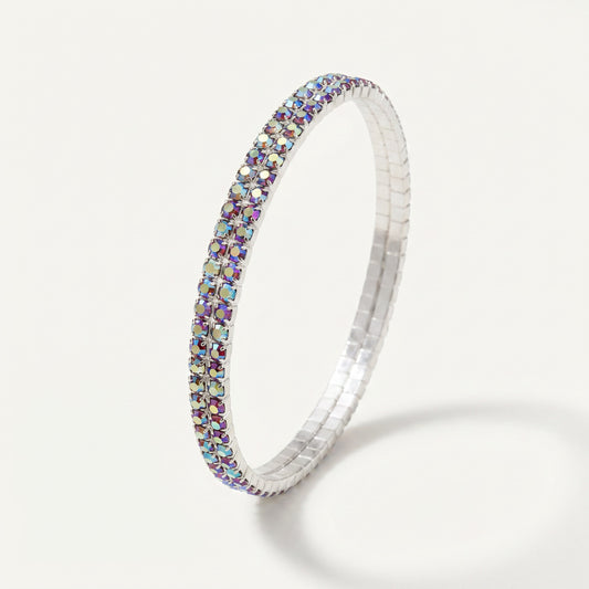 Aurora Crystal Double-Row Stretch Bracelet