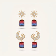 Celestial Star & Moon Gradient Drop Earrings