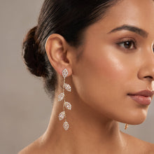 Crystal Leaf Vine Long Drop Earrings