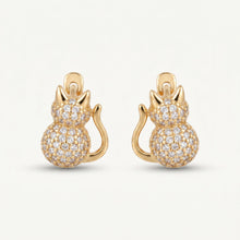 Pave Cat Huggie Earrings II