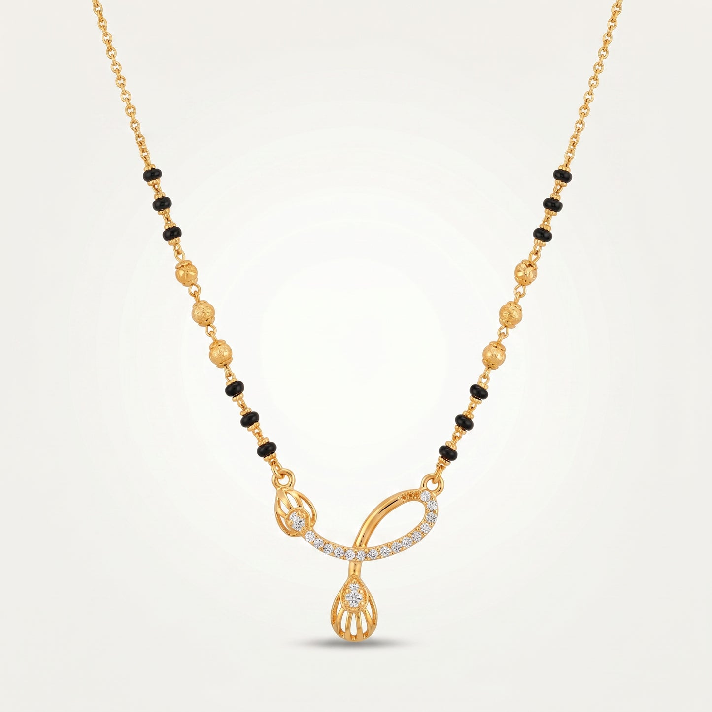 CZ Oval Loop & Drop Mangalsutra Necklace