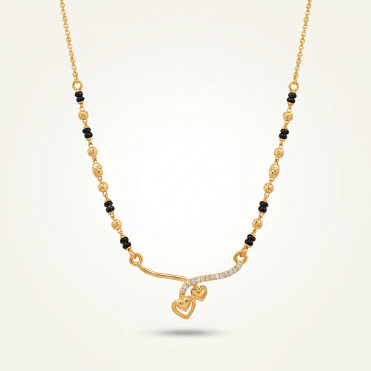 Twin Heart CZ Mangalsutra Necklace