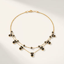 Black Onyx Drop Layered Necklace