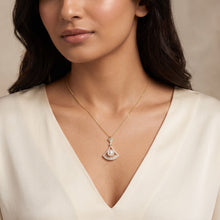 Pearl Art-Deco Fan Gold Necklace