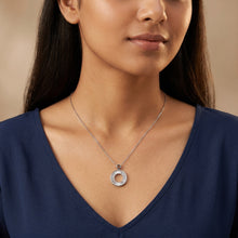Baguette Circle Silver-Tone Pendant Necklace
