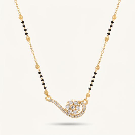 Paisley Cluster CZ Mangalsutra Necklace