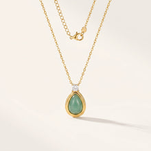 Green Teardrop Cabochon Necklace