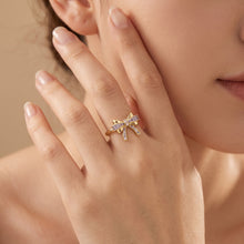Pave CZ Bow Adjustable Ring