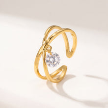 Criss-Cross CZ Drop Adjustable Ring