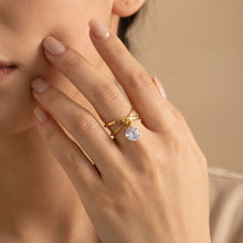 Criss-Cross CZ Drop Adjustable Ring