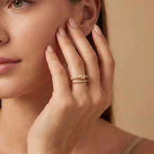 Baguette Solitaire Double-Band Ring