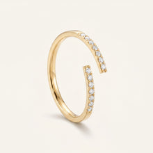 Dainty Pave CZ Open Bypass Ring