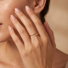 Dainty Pave CZ Open Bypass Ring